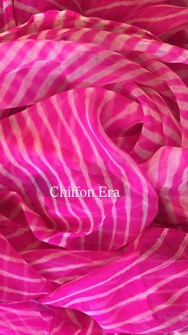 Rani Leheriya Hand Tie & Dye Saree with Blouse