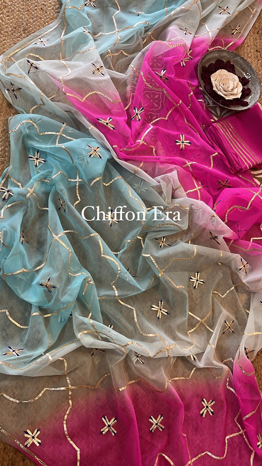 Timeless charm of pure chiffon gotta sikhiya jaal