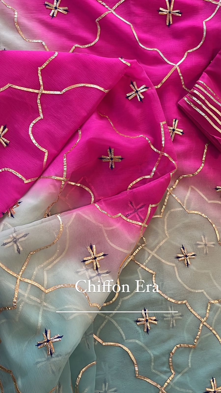 Timeless charm of pure chiffon gotta sikhiya jaal