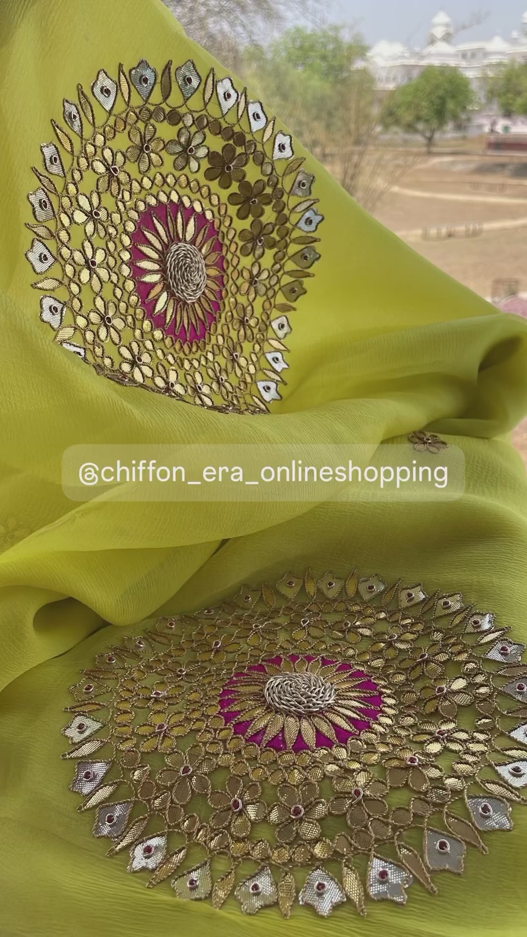 Pure Chiffon Handcrafted Saree